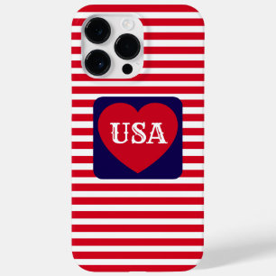 Coque Case-Mate iPhone Amour des États-Unis Patriotique Rouge Blanc Bleu 