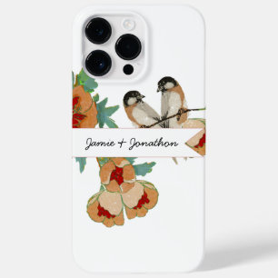 Coque Pour Pour iPhone 14 Pro Max Amour d'oiseau vintage cerisier fleuri pêche menth