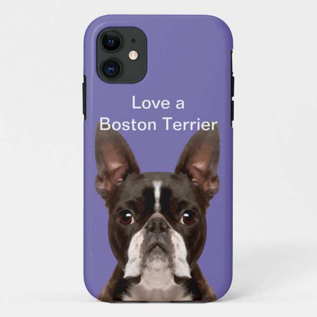 Coques Case-Mate iPhone Amour drôle d'un Boston Terrier (Dos)