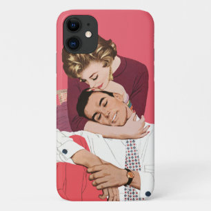 Coques Pour iPhone Amour et romance vintage, jeunes mariés en rose