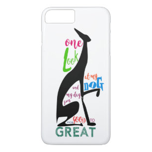 Coque Case-Mate Pour iPhone Amour italien de silhouette de lévrier mon chien