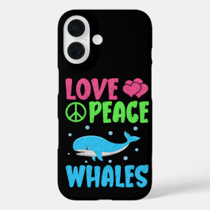 Coque Pour iPhone 16 Amour Paix Baleines Mignon Animaux Marins Amoureux