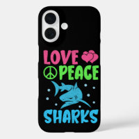 Amour Paix Requins Mignons Animaux de Mer Amoureux