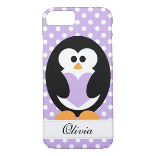 Coque iPhone 7 Amour pourpre de pingouin