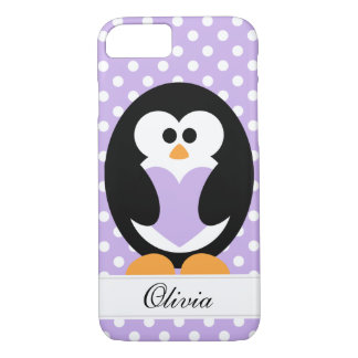 Coque iPhone 7 Amour pourpre de pingouin