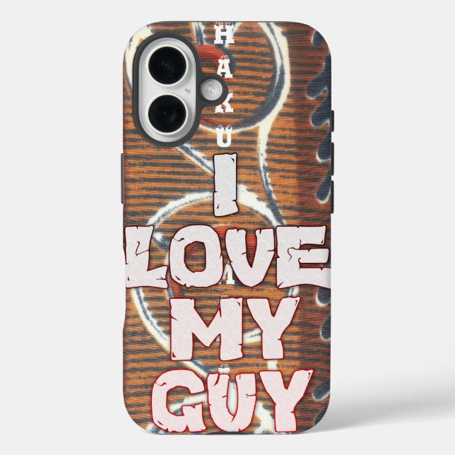 Coques Case-Mate iPhone Amour romantique - I Love My Guy Texte Design (Verso)