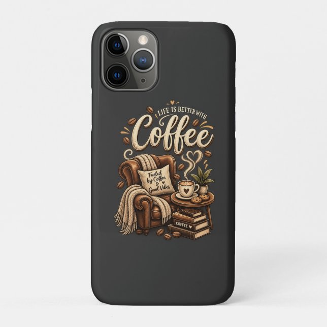 Coques Case-Mate iPhone Amoureux de café – La vie est meilleure avec du ca (Dos)