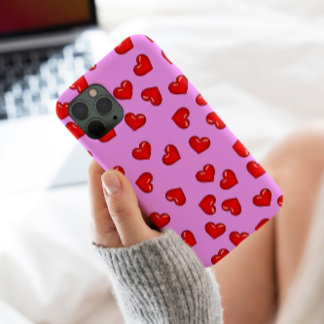 Case-Mate iPhone Case Amoureux de chic motif de coeur rouge sur violet é