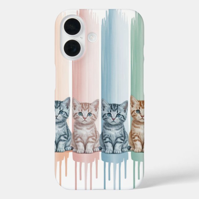 Coques Case-Mate iPhone Amoureux de les chats — Chatons à goutte Pastel Pa (Verso)