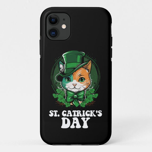 Coques Case-Mate iPhone Amoureux de les chats de la Saint-Patrick (Dos)