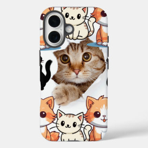 Coque Pour iPhone 16 Amoureux de les chats du bloc-notes