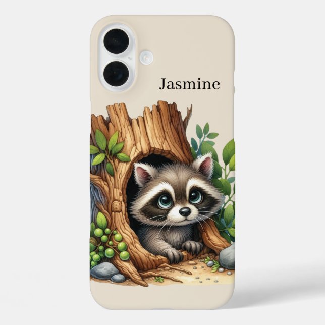 Coques Case-Mate iPhone Amoureux de ratons laveurs mignons ajoutent un nom (Verso)