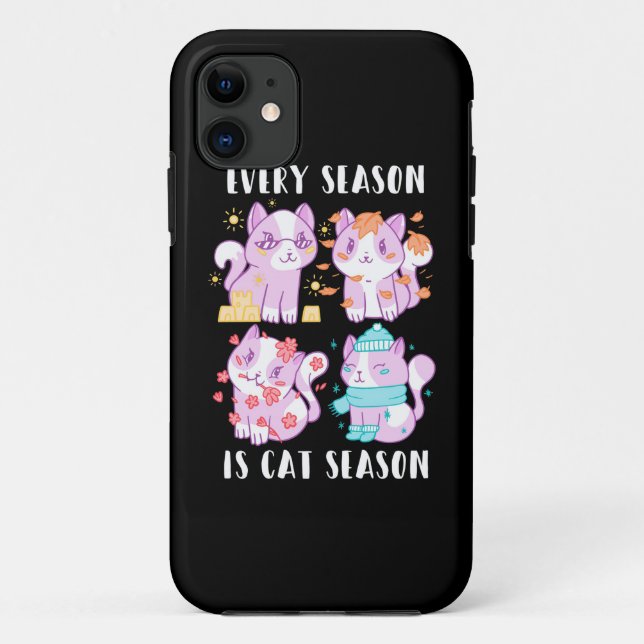 Coques Case-Mate iPhone Amoureux des chats Chaque Saison Est Chat Saison (Dos)