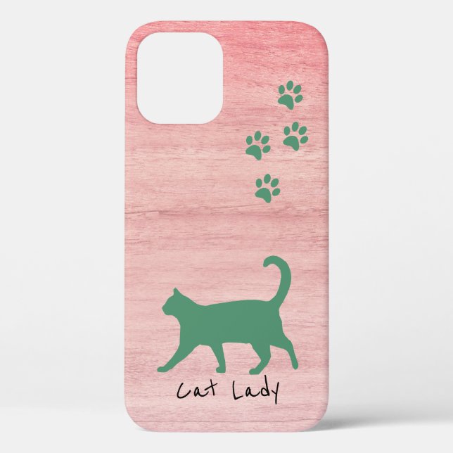 Coques Case-Mate iPhone Amoureux des chats Rustic Rose Bois Texture Jolie (Verso)