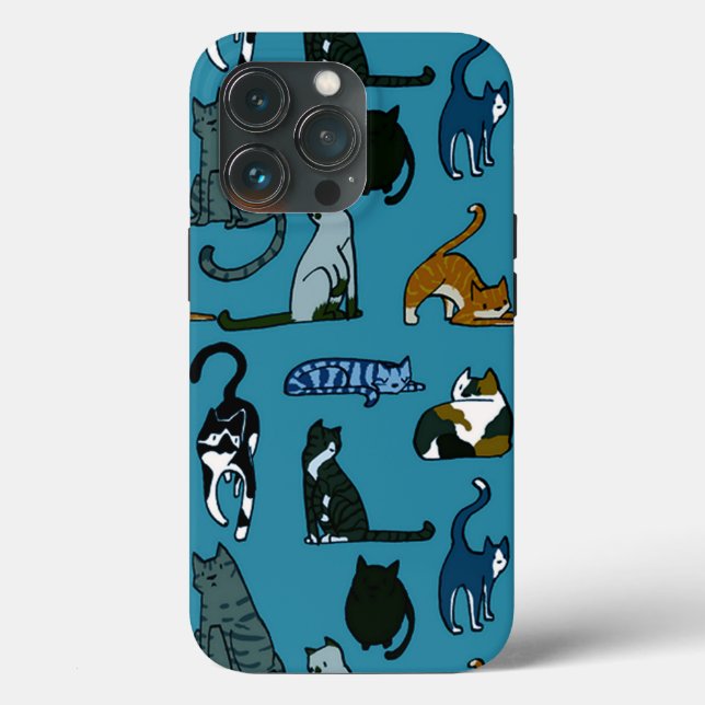 Coques Case-Mate iPhone Amoureux des chats Turquoise (Verso)