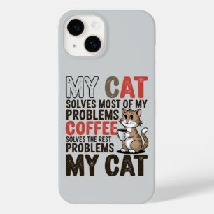 Coque Case-Mate iPhone Amoureux du chat et du café : Mon chat résout