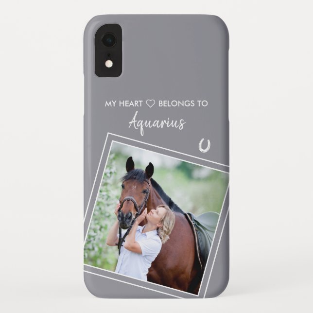 Coques Case-Mate iPhone Amoureux du cheval photo personnalisé (Dos)