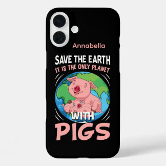 Coque Pour iPhone 16 Plus Amoureux du cochon fou