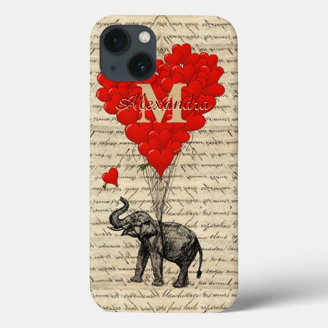 Coques Case-Mate iPhone Amoureux éléphant amoureux coeur personnalisé (Verso)
