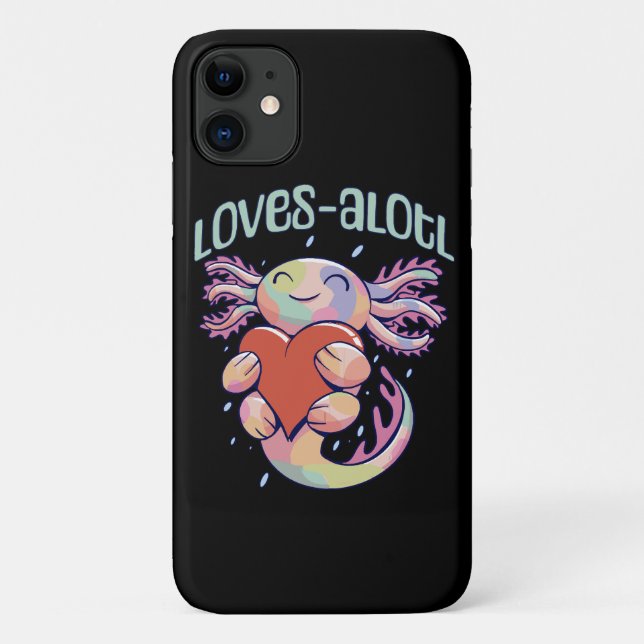 Coques Case-Mate iPhone Amours romantiques - axolotl heureux (Dos)
