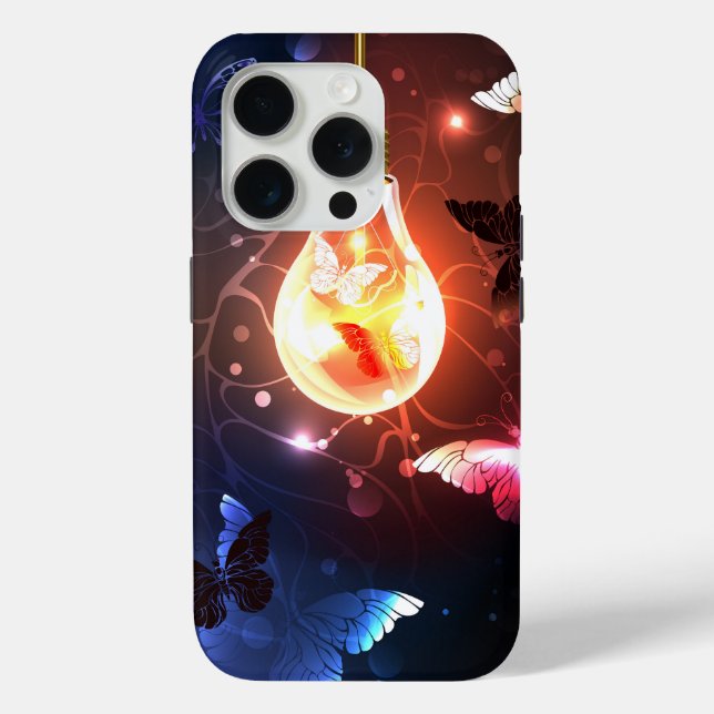 Coques Case-Mate iPhone Ampoule lumineuse avec papillons nocturnes (Verso)
