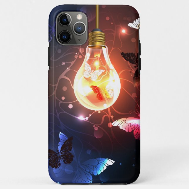 Coques Case-Mate iPhone Ampoule lumineuse avec papillons nocturnes (Dos)