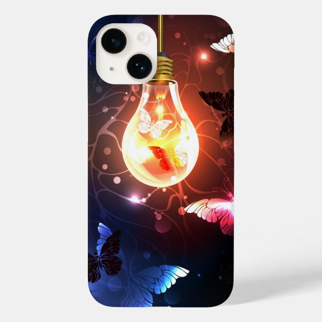 Coques Case-Mate iPhone Ampoule lumineuse avec papillons nocturnes (Verso)