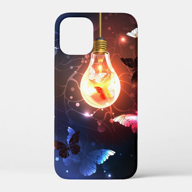 Coques Case-Mate iPhone Ampoule lumineuse avec papillons nocturnes (Verso)