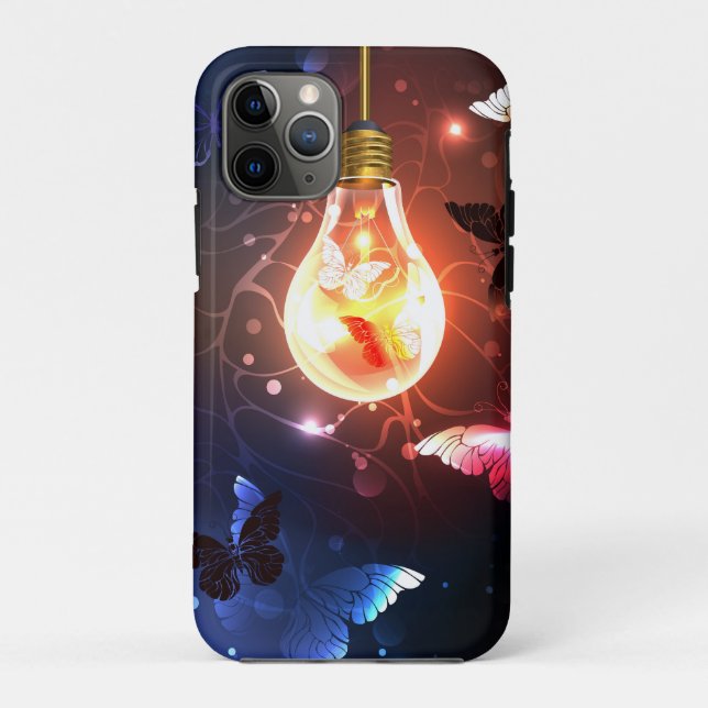 Coques Case-Mate iPhone Ampoule lumineuse avec papillons nocturnes (Dos)