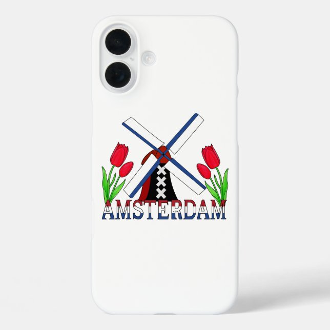 Coques Case-Mate iPhone Amsterdam Pays-Bas Windmill et tulipes (Verso)