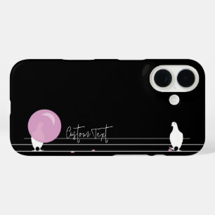 Coque Pour iPhone 16 Amusant Bubblegum Birds on a Wire Black