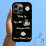 Coque iPhone 16 Pro Max Amusant chien et amoureux du café<br><div class="desc">Amusez-vous bien avec ça — grand comme un cadeau ou pour vous-même. L'iPhone avec un message amusant, l'adorable French Bull Dog (représentant tous les chiens, bien sûr) et un début inspirant pour la journée. Si vous avez des questions de design ou une demande spéciale, envoyez un conversation et nous serons...</div>