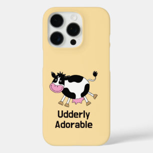 Coque iPhone 16 Pro Amusant Cute Cow Pun Design de dessin