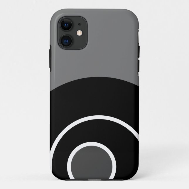 Coques Case-Mate iPhone Amusant Gris Gris Noir Blanc Moderne Art Concentré (Dos)