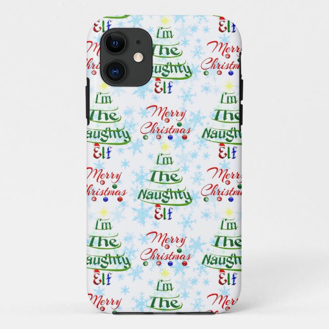 Coques Case-Mate iPhone Amusant Joyeux Noël Vacances Naughty Elf (Dos)