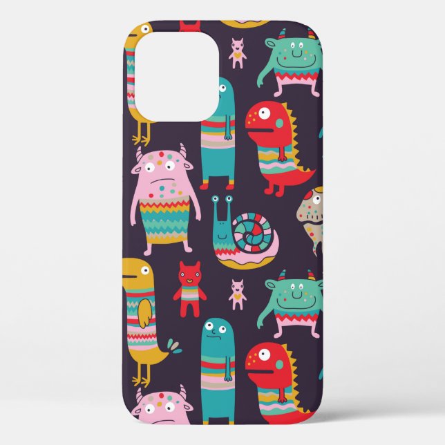 Coques Case-Mate iPhone Amusant monstres sans couture motif (Verso)