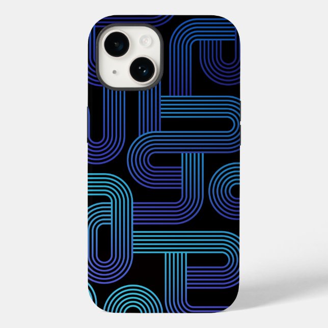 Coques Case-Mate iPhone Amusants Abstrait Purple Blue Maze Motif (Verso)
