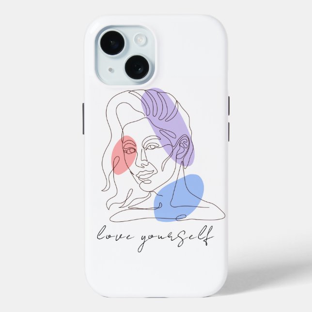 Coques Case-Mate iPhone "Amuse-toi" Inspirationnel Girl Line Art (Verso)