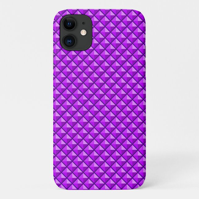 Coques Case-Mate iPhone Amythyste violet, aspect émail, grille cloutée (Dos)