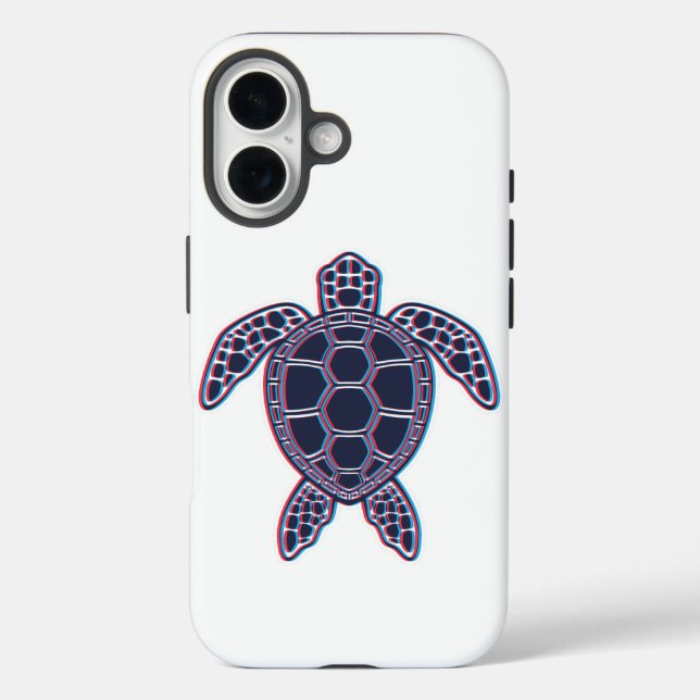 Coques Case-Mate iPhone Anaglyphe Rouge Et Bleu 3D Effet Glitch Tortue de  (Verso)