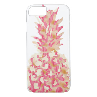 Coque iPhone 7 Ananas - aquarelle rose