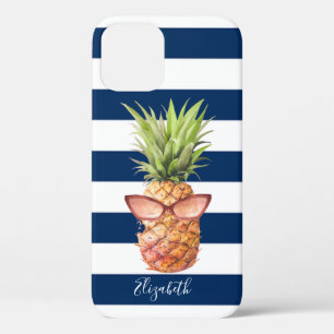 Case-Mate iPhone Case Ananas Cool ,Rayures Bleu Marine