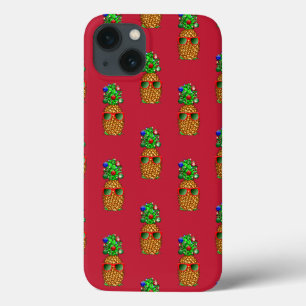 Case-Mate iPhone Case Ananas de Noël tropical chaud Noël en rouge