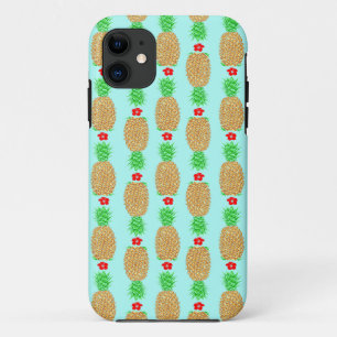 Case-Mate iPhone Case Ananas de Noël tropical chaud Noël sur Bl clair