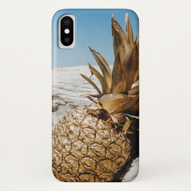 Coques Case-Mate iPhone Ananas en or sur la plage (Dos)
