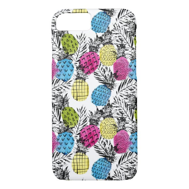 Coques Case-Mate iPhone Ananas et palmettes d'art de bruit (Dos)