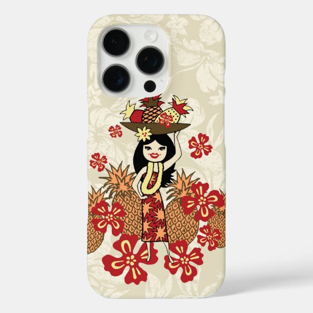 Coques Case-Mate iPhone Ananas Luau Hawaiian Hula Girl Rouge (Verso)