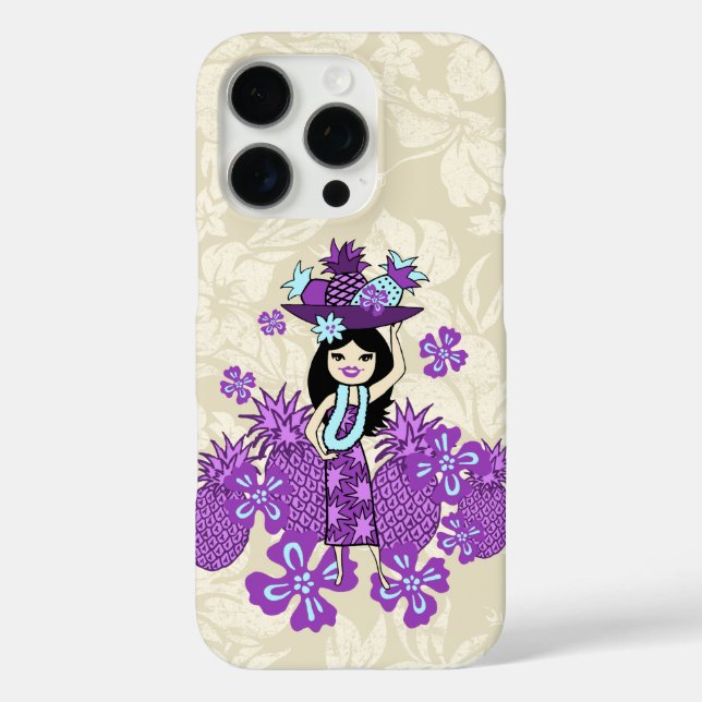 Coques Case-Mate iPhone Ananas Luau Hawaiian Hula Girl Violet (Verso)