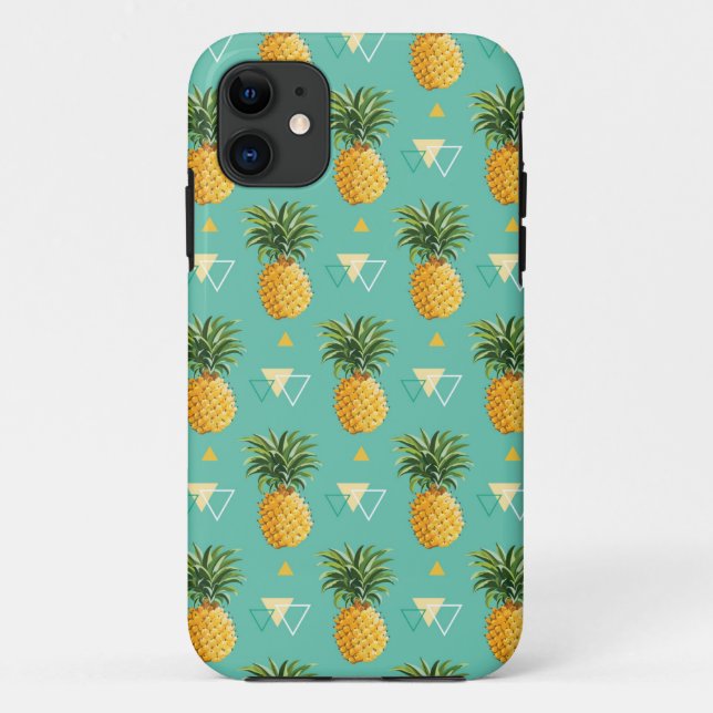 Coques Case-Mate iPhone Ananas lumineux sur le motif géométrique (Dos)