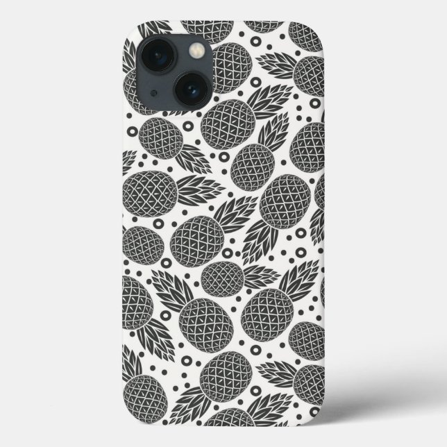 Coques Case-Mate iPhone Ananas monochromes (Verso)